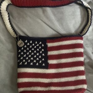 The Sak American Flag Crochet Shoulder Bag - Red, White, Navy